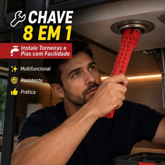 Chave Hidráulica 8 em 1 Torneira Pia Multifuncional Troca Cano Torneira Cozinha Banheiro encanamento