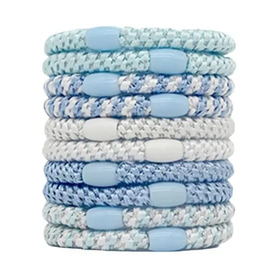 Knekkies Original Elásticos de Cabelo Femininos, Pacote com 10, Elásticos Trançados de Algodão Macio, Suaves para Cabelo