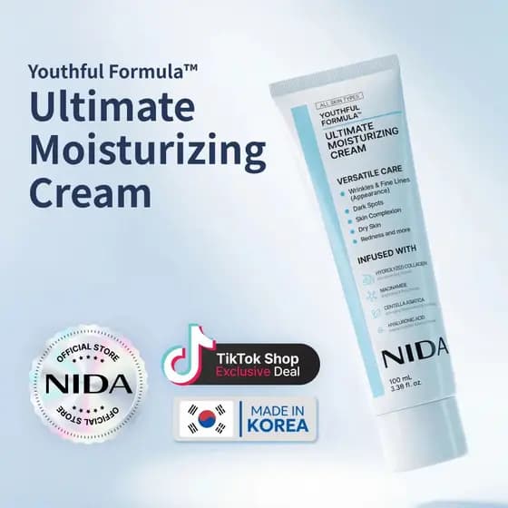 NIDA Fórmula Jovem Hidratante Supremo (100mL) / Colágeno, Niacinamida, Centella Asiática, Ácido Hialurônico / Rugas, Man