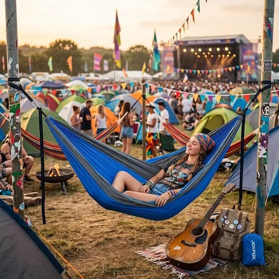 Rede de acampamento para duas pessoas com capacidade para 200 kg, medidas: 273,5 × 110 cm