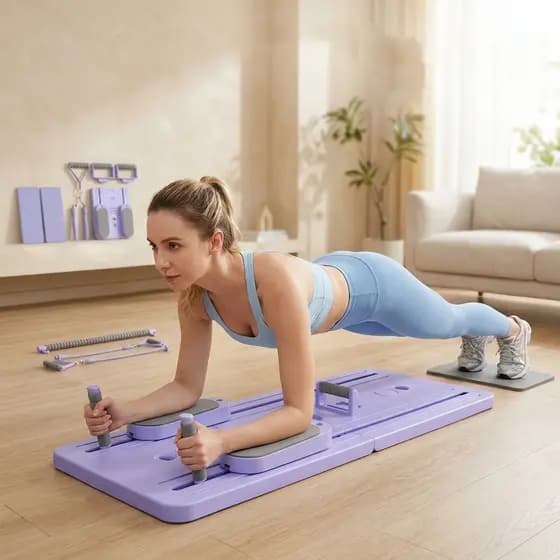 Prancha Extensora Dobravel Para Pilates Abdominal Multifuncional Treino Em Casa
