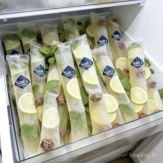 Saco de gelo caseiro DIY, saco de gelo picado, forma para picolé, saco de gelo selado e reforçado, bastão de gelo VN7D