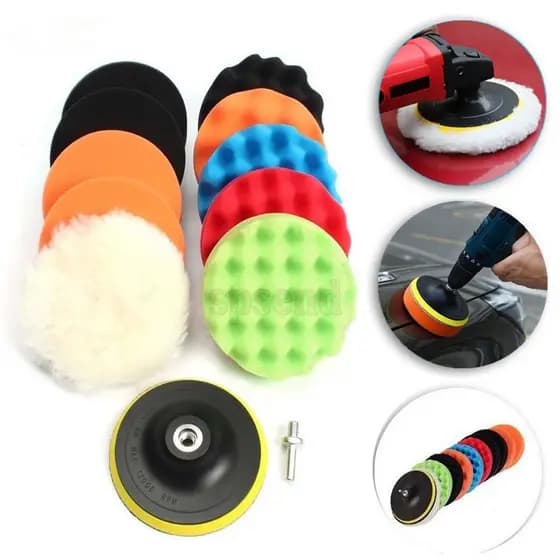 7/8/11 Peças Kit Boina Polimento Automotivo Espuma e Lã 3 Polegadas para Furadeira e Parafusadeira