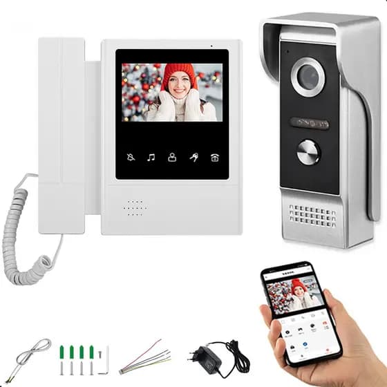 Campainha inteligente Intercâvel Display HD Impermeável Multifuncional