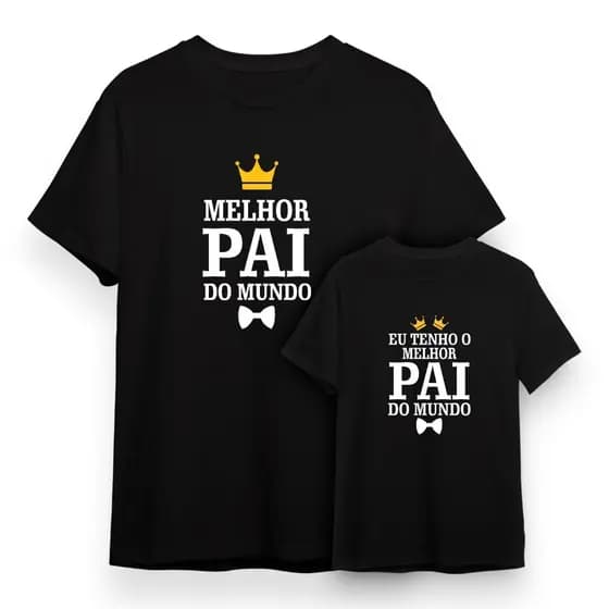 Kit 2 Camisetas Camisas Blusas Melhor Pai Do Mundo Dia Dos Pais Elegante