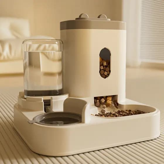 Dispensador de água para cães e gatos, alimentador automático de comida para gatos e cães, balde de armazenamento de ali