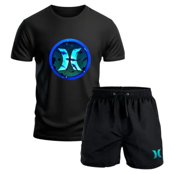 kit Bermuda + Camiseta Masculino 100% Algodão Estiloso blusa short