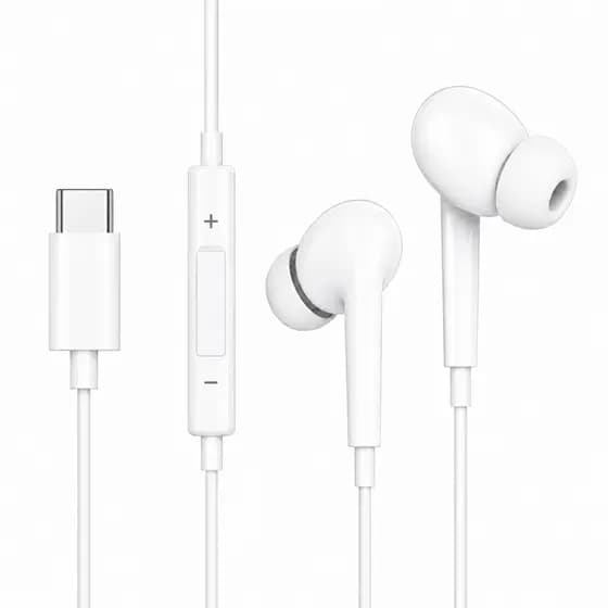 Fone com fio USB-C In-Ear, Microfone Integrado para Celulares Tablets e Notebooks