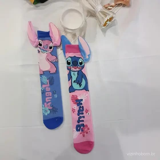 Meias Stitch Animado Tendência Estilo Celebridade Internet Moda Fashion e Conforto Presente Criativo Promo