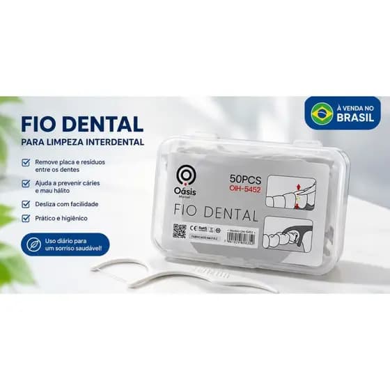 Fio Dental Haste Com 50/100/200/300 Unidades Limpeza Bucal Higiene Oral