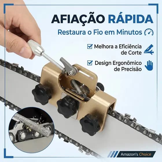 Kit Afiador de Corrente de Motosserra Manual Profissional com 5 Discos