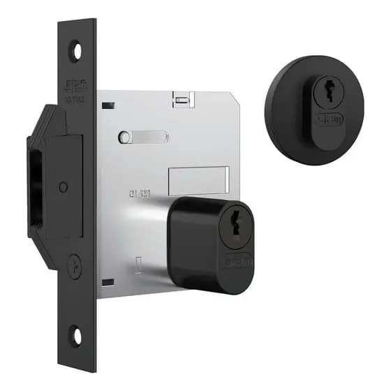 Fechadura Externa Classic 1006 Roseta Redonda Preto Stam