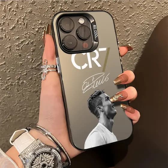Capinha Capa Anti-impacto de CR7 para iPhone xs max xr 7/8 13 14 15 16 12 11 pro max plus normal case