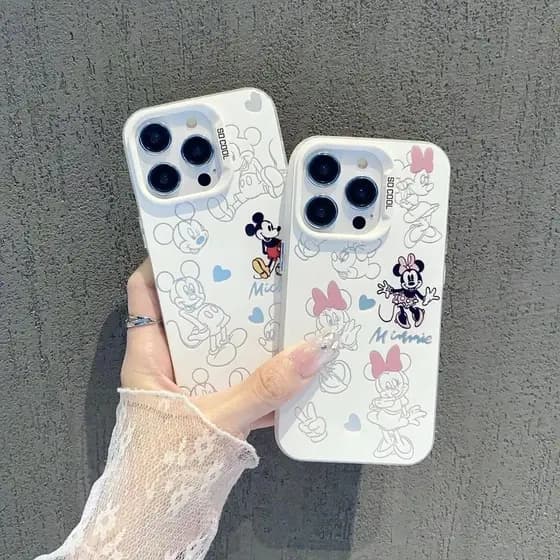 Anti-impacto silicone Capinha capa Fosco Mickey para iPhone 7 8 11 12 13 14 15 16 pro max plus x/xs xr XSMAX