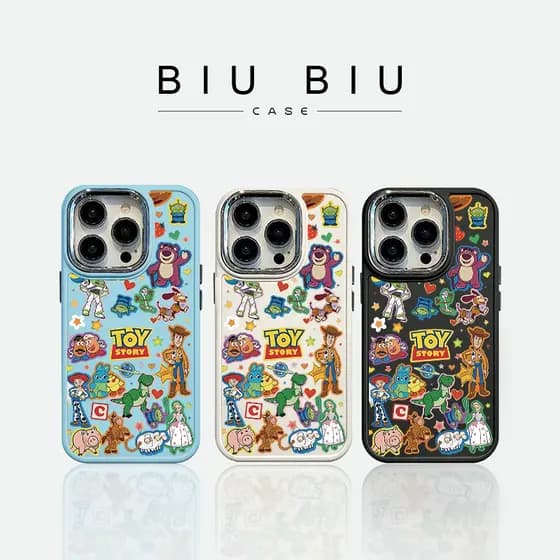 BIU BIU CASE Capas para Celular Montagem de Toy Story iPhone 11 13 12 14 15 16 Pro MAX X XR XS MAX Plus CASE silicone
