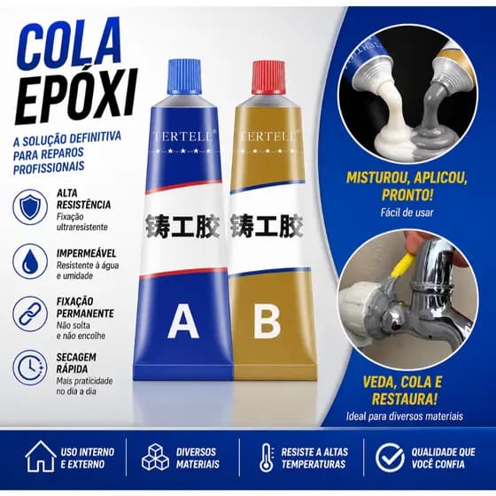 Cola para Metal, Ferro, Aço, Radiador, Escapamento Resistente ao Calor Alternativa De Solda