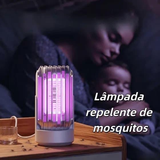 Armadilha Mata Mosquito USB LED Sucção Silenciosa Sem Produtos Químicos Portátil