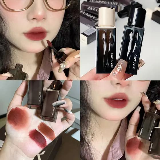 Cappuvini onda de água âmbar esmalte labial Pseudo-Match clareamento fosco batom lama sentir veludo esmalte labial
