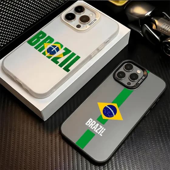 Adequado para capa de telefone minimalista 17/16/15/13/12/11 Pro max Brasil