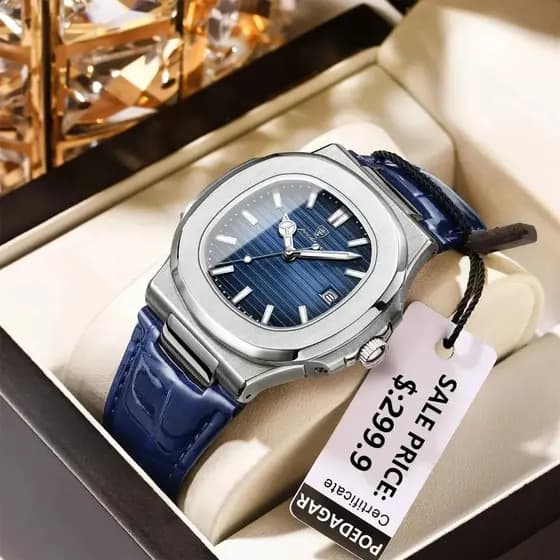 POEDAGAR Relógio 613b Masculino De Luxo De Couro Relógio De Pulso De Quartzo Para Homens Esportes À Prova D 'Água