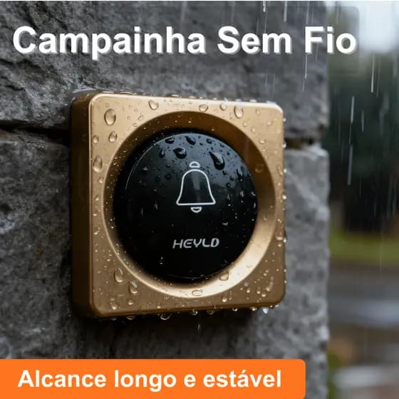 Campainha Sem Fio para Porta, 38 Toques 35m Bateria Inclusa Instalação Fácil
