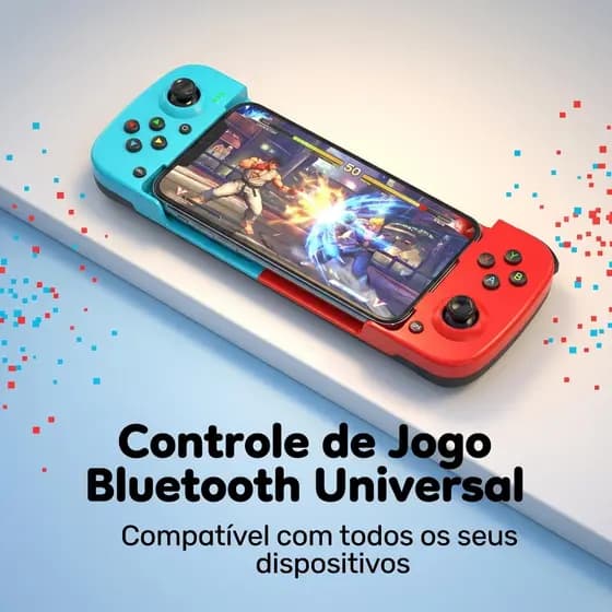 Controle Bluetooth Sem Fio para Celular, Gamepad Extensível Android iOS Switch PC