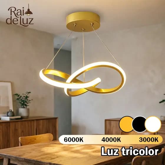 Lustre De Teto Pendente LED Moderno 3 Cores Luminária Decorativa Para Sala De Estar Quarto E Cozinha(110-220V)