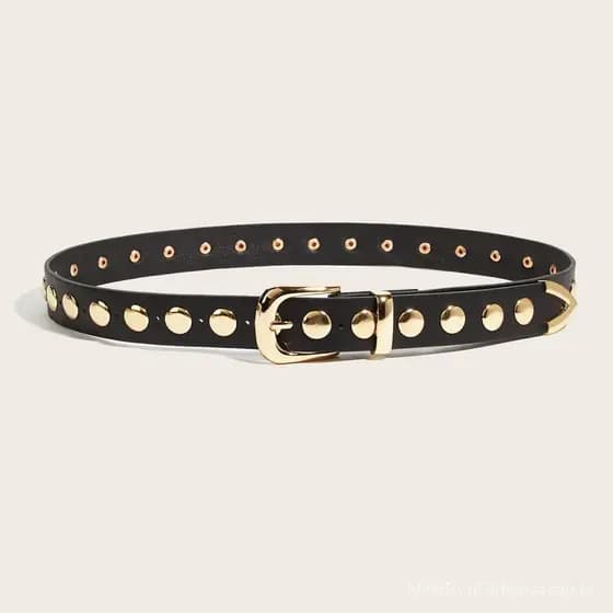 Cinto de heavy metal com tachas estilo punk, cinto decorativo de moda coreana para jeans com fivela.