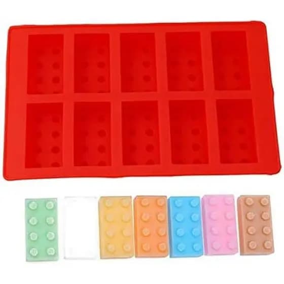 Bandeja De Gelo De Tijolo De Construção Ou Molde De Doces Para Amantes De Lego ! (Vermelho)