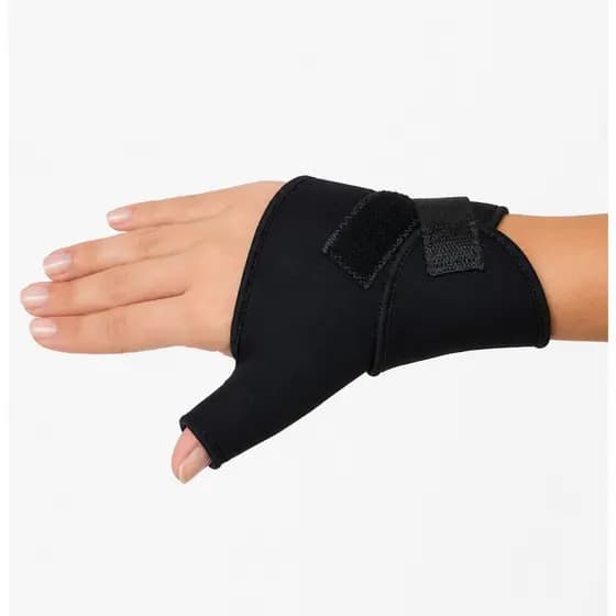 Munhequeira De Pulso Em Neoprene Com Polegar Bilateral Preto