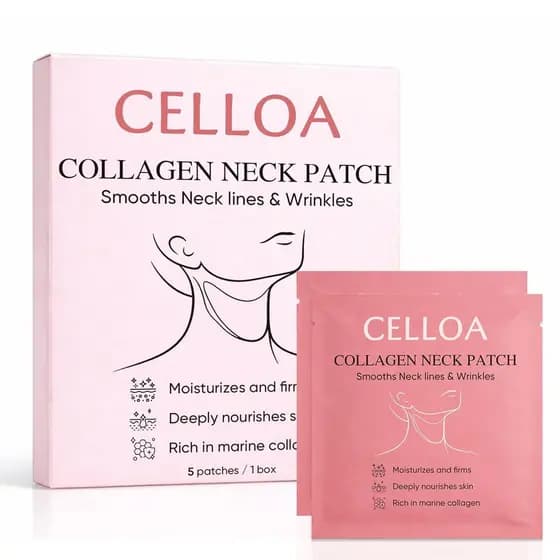 Patches para Pescoço Celloa, Patches de Colágeno para Pescoço, Reduz Rugas e Firma, Com Colágeno + Ácido Hialurônico, 5