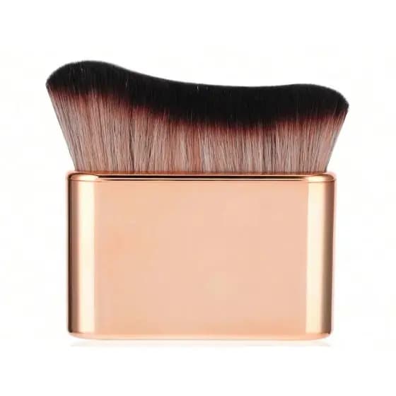 Pincel Autobronzeador em Ouro Rosado para Corpo e Rosto - Pincel de Maquiagem Portátil com Cerdas Macias para Aplicação