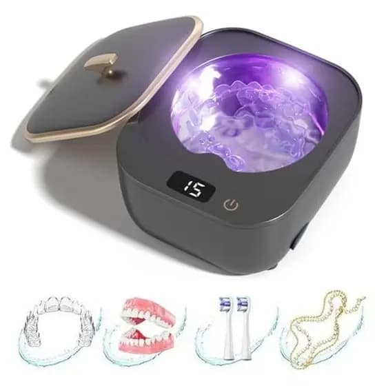 Limpador De Retentor Ultrassônico-Máquina De Limpeza De 48 Khz Para Dentaduras , Protetores Bucais , Alinhador , Cabeças