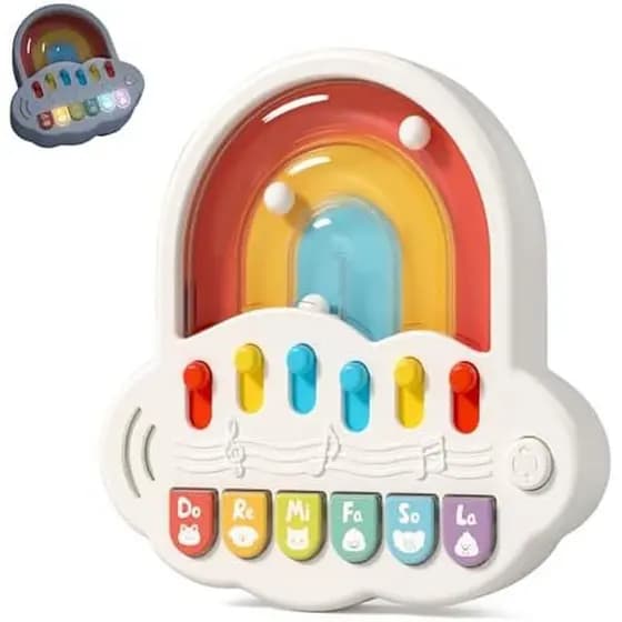 Brinquedo De Piano Para Bebês De 6 A 12 Meses , Teclado Musical Iluminado , Brinquedos 9 12 18 Com 4 Modos , 2 Em 1 Jogo