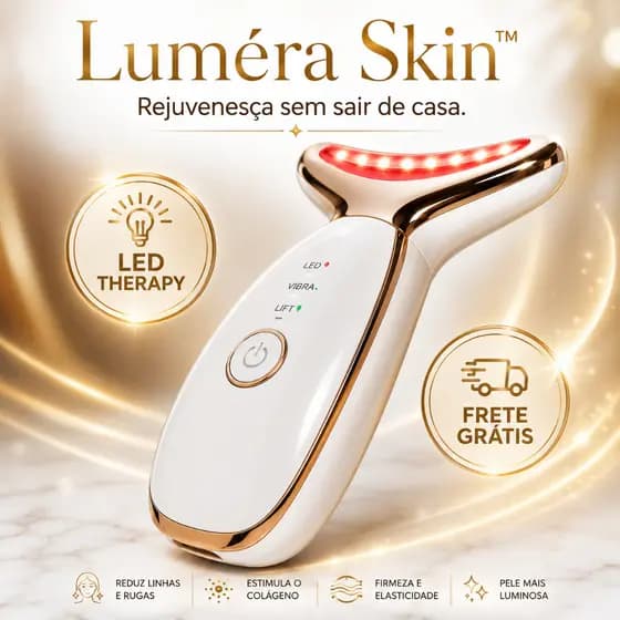 Rejuvenescedor Facial LED com Vibração Massageador Anti Rugas Flacidez Lifting Facial Luméra Skin