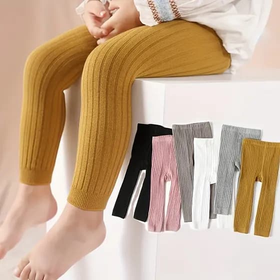 Leggings casuais de cor sólida, peça única, adequadas para meninas: meias-calças de malha quentes para o outono e invern