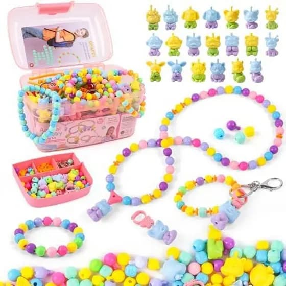 Contas Pop De Animais DPAPDI , Kit De Fabricação De Joias Para Meninas De 3 A 8 Anos | Snap & amp ; Diversão De Cordas P