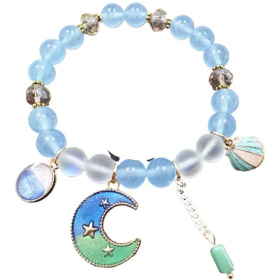 Pulseiras de amizade de cristal branco, pulseiras de amizade femininas com estrela de cinco pontas, pulseira com pingent