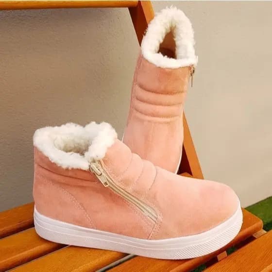 Botas de Inverno Femininas de Pelúcia, Impermeáveis, para Neve, Estilo Tornozelo Quente, Calçado Casual YORKNEWSHOES