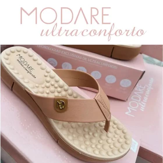 Chinelo Tamanco MODARE Ultraconforto Ortopédico Esporão Massageador Palmilha Flex Confort