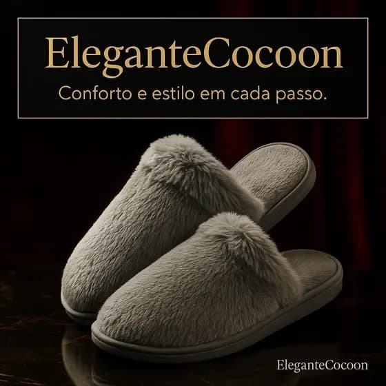 Pantufa Feminina Felpuda Confortável Cinza 38/39 Estilo