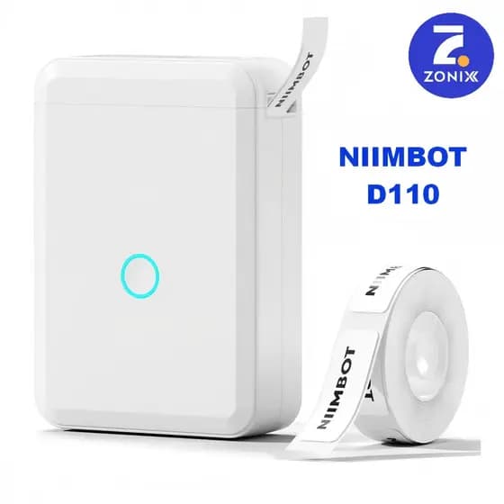 Niimbot D110 Impressora De Etiqueta Térmica Portátil Sem Fio Bluetooth + 1 Rolo Etiqueta Zonix