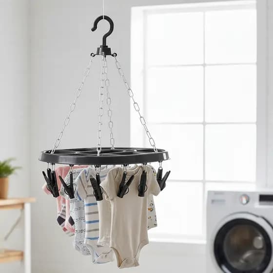 Varal de Roupas Íntimas com 16 Prendedores Reforçados Para Calcinha Meia e Cueca Oval Mini Prático