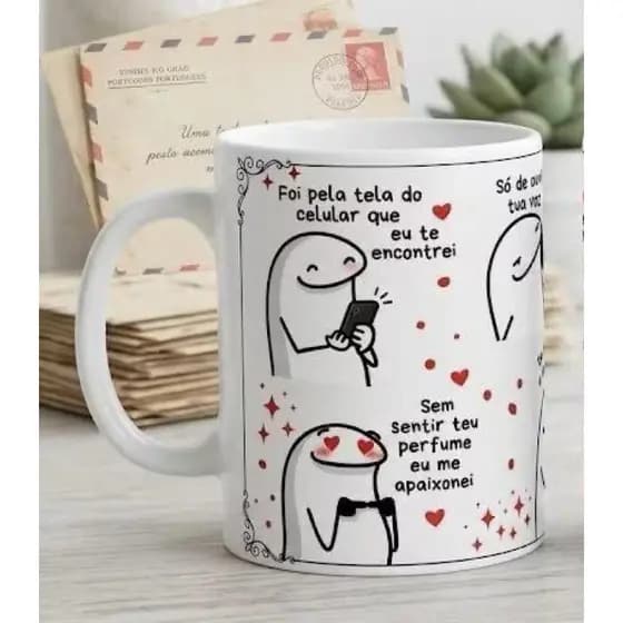 Caneca Xícara Musica Tela do celular Presente Especial Café