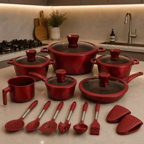 Jogo de Panelas London 18 Peças Kit de Panelas Cerâmica Para todos Fogões Antiaderente Exclusividade