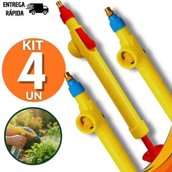 Kit 4 Pulverizador Borrifador Multiuso Garrafa Pet Bomba Pressão Casa Carro Jardim Multiuso Utilidades