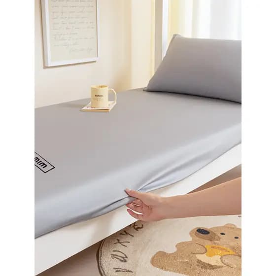 Capa de cama de estudante de algodão, peça única, beliche superior e inferior, capa protetora, lençol antiderrapante, fr