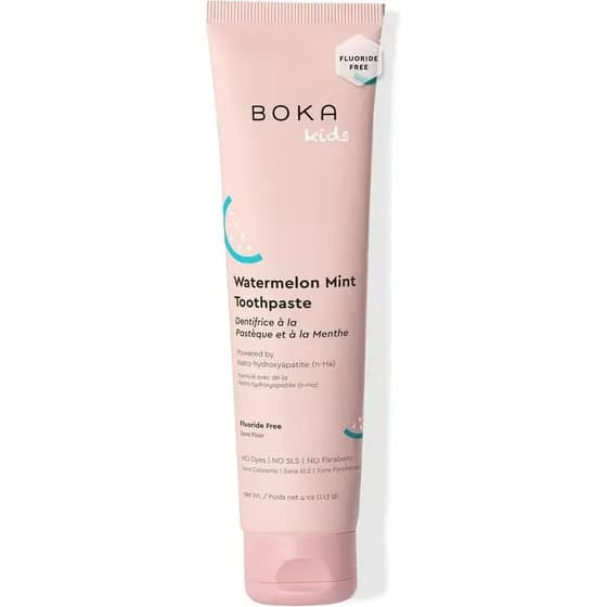 Pasta de Dente Sem Fluoreto Boka com Nano Hidroxiapatita - Sabor Melancia e Menta, 4 oz 1 Unidade Fabricado nos EUA