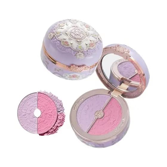 Flor Sabe Borboleta Nuvem Colar Rouge Caixa Destacando & amp ; Blush Duo Powder , Fosco Roxo + Baga De Dois Tons Para Bo