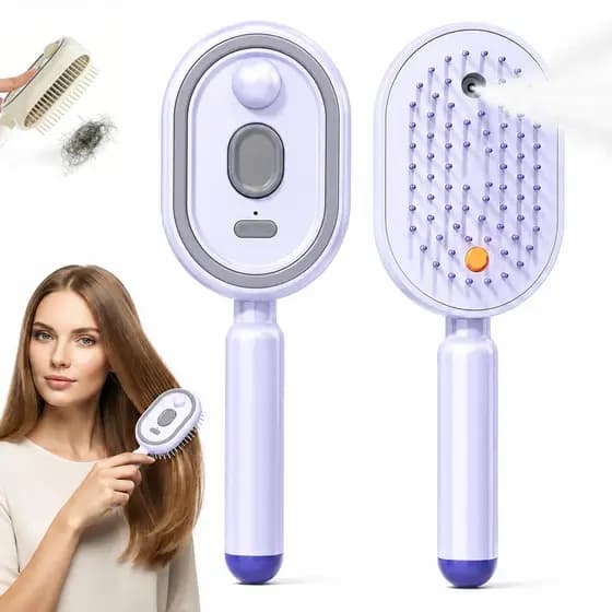 Escova a Vapor Elétrica para Cabelo, Nova Escova Alisadora Recarregável 2026 com Pente Desembaraçador, Escova com Spray
